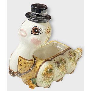 Vtg 1959 Unique Kitschy Anthropomorphic Worm Caterpillar Planter Figurine Signed